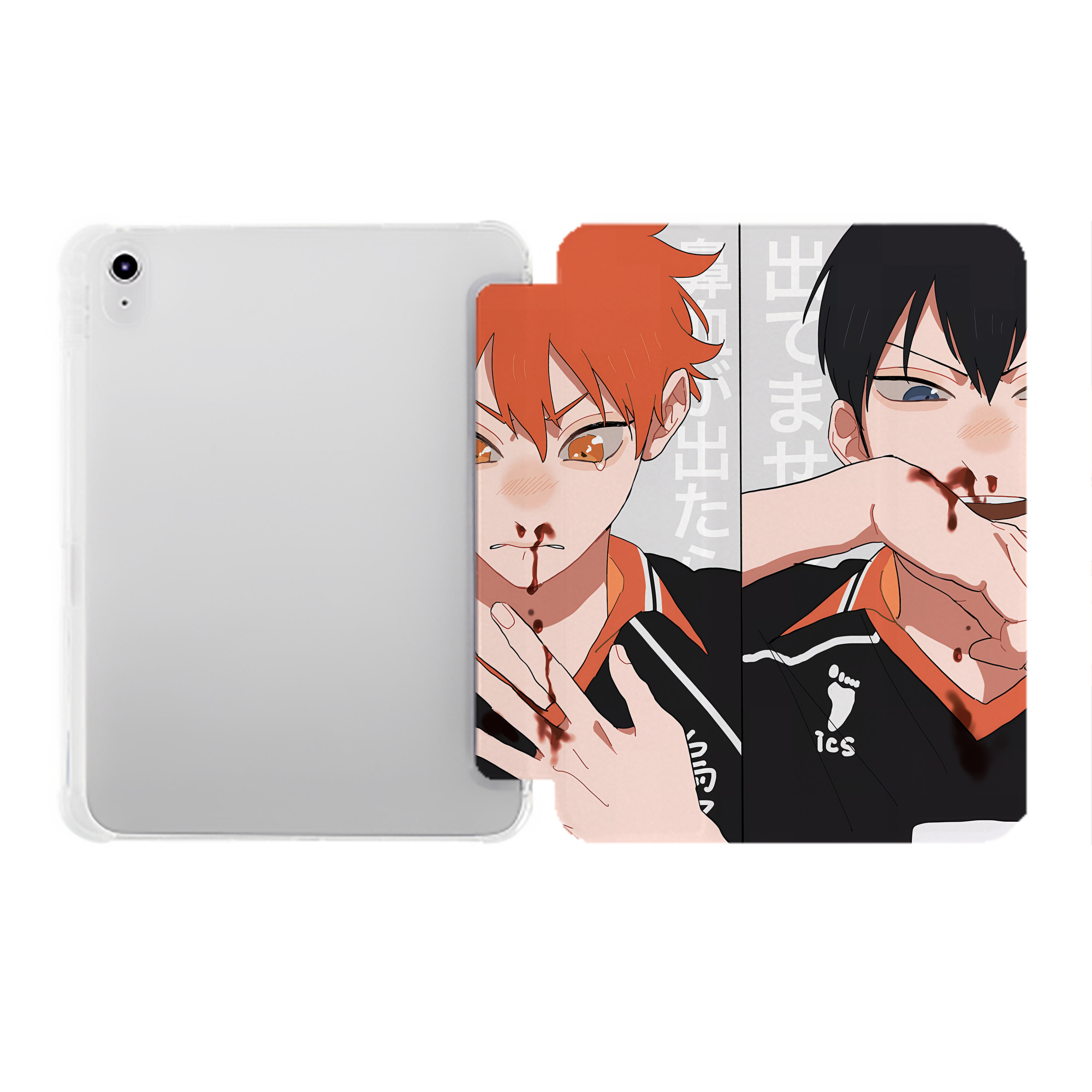 （画像用） ハイキュー!! Haikyu!! IPad ケース ペン収納付き 三つ折りスタンド PUレザー×シリコン 対応機種9.5/10.5/10.9インチ